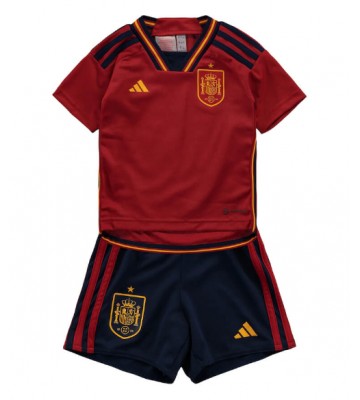 Spain Replica Home Stadium Kit for Kids World Cup 2022 Short Sleeve (+ pants)